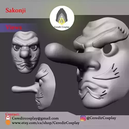 Tengu Mask Sakonji Mask 3d digital download