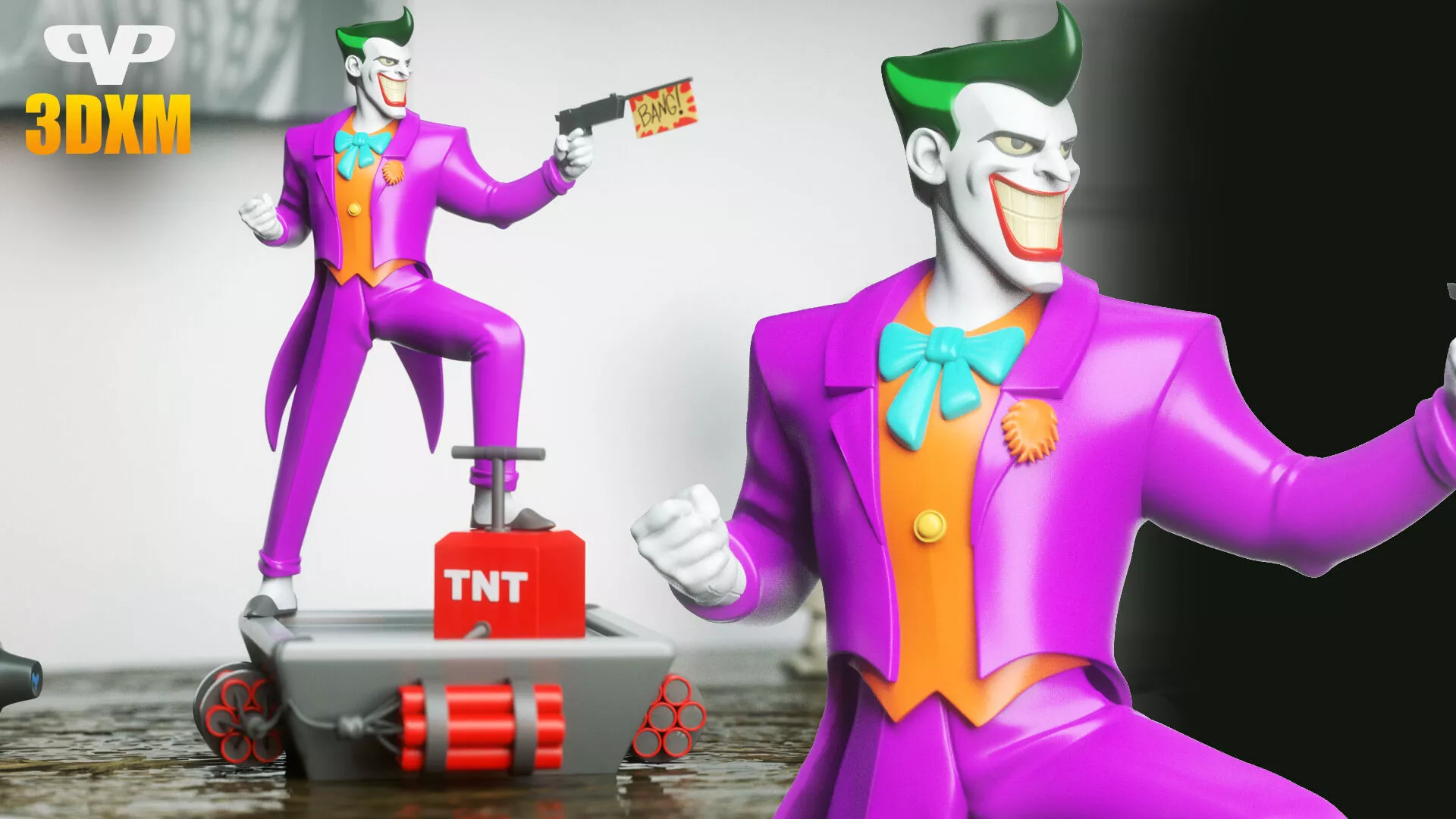 Joker Animated STL for 3D Printing 3DXM ChibiSTL 3D print model