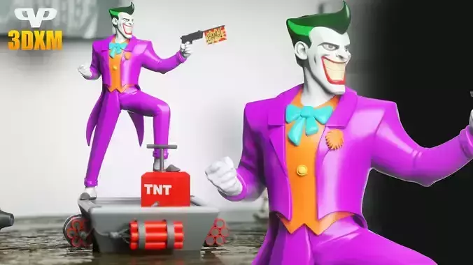 Joker Animated STL for 3D Printing 3DXM ChibiSTL