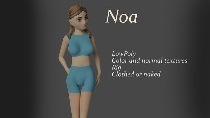 Noa - Rigged and game ready low polygon model Low-poly 3D model