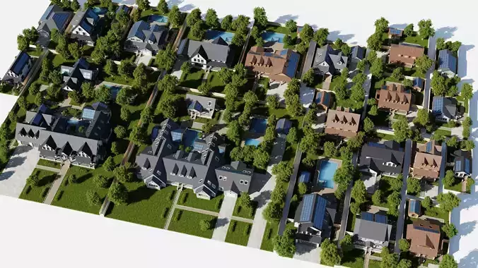 Modular Classic Style American 20 House pack with creation tool 3D Model Collection