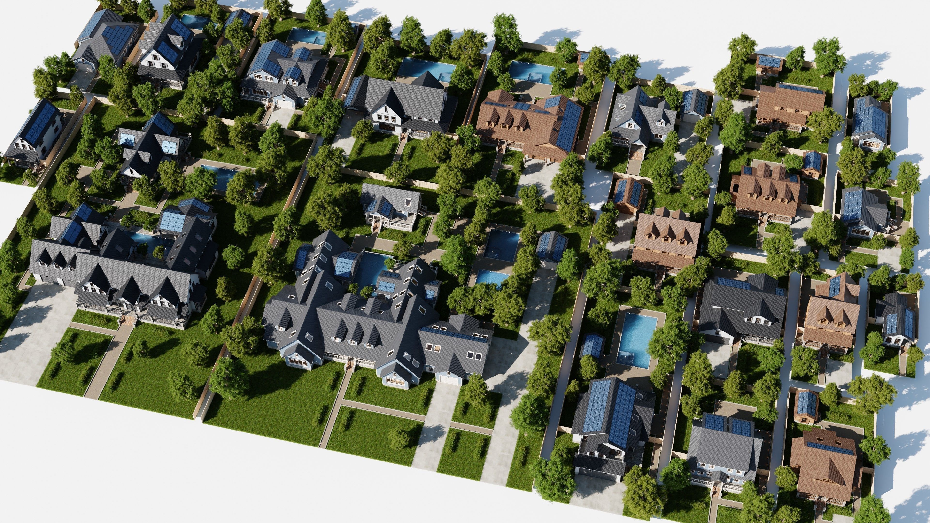 Modular Classic Style American 20 House pack with creation tool 3D Model Collection_0