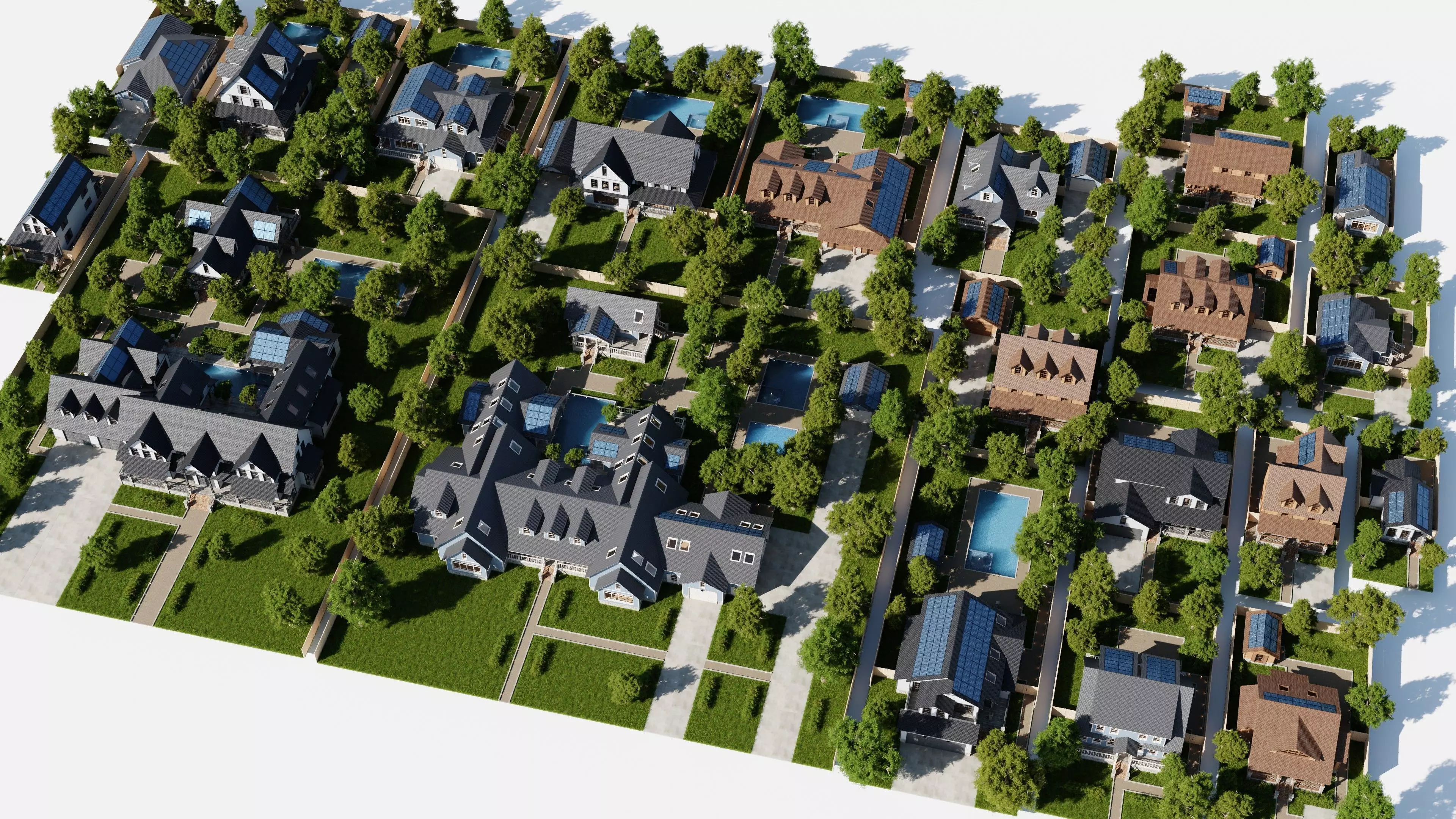 Modular Classic Style American 20 House pack with creation tool 3D Model Collection_0