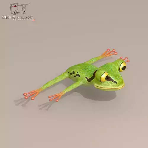 Frog cartoon character 3D model