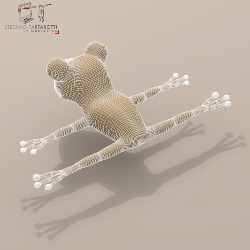 Frog cartoon character 3D model_2