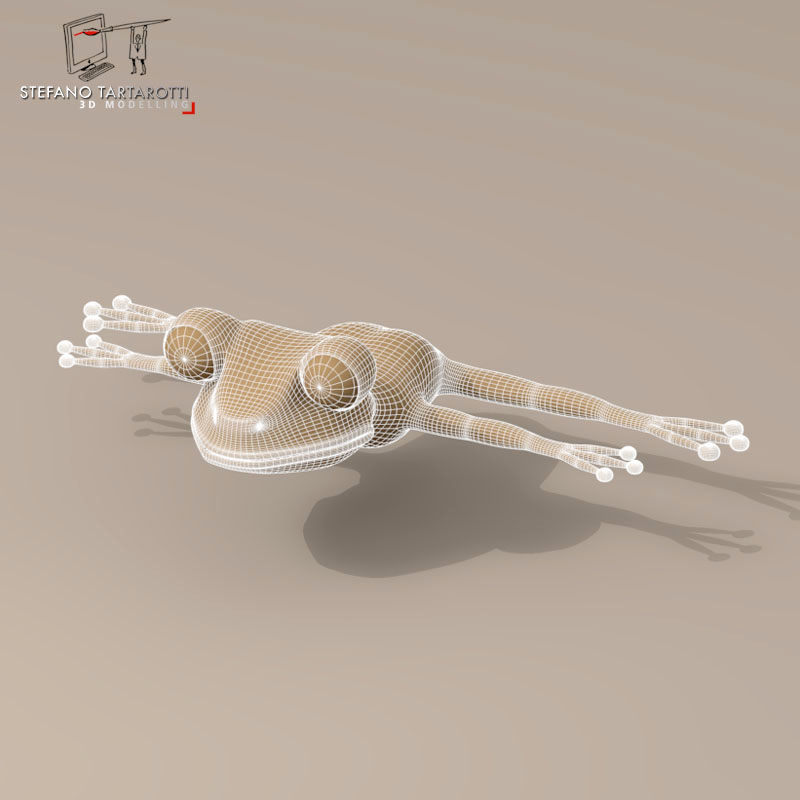 Frog cartoon character 3D model_7