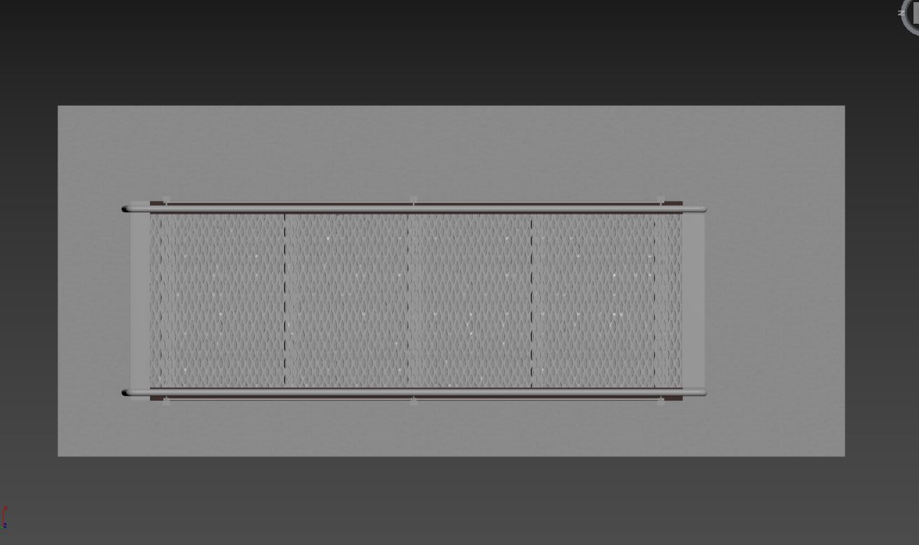 Metal ramp stairs with railing 3D model_11