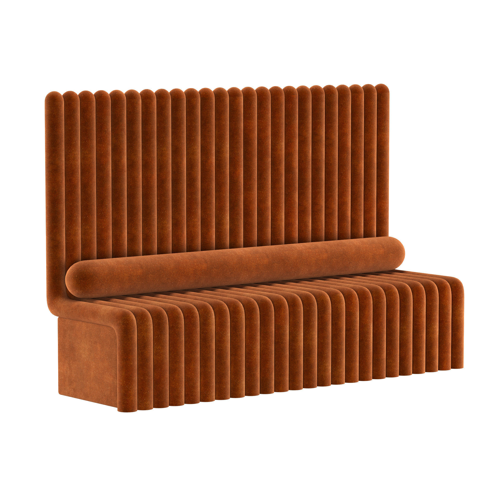 Lobby sofa orange 3D model_2