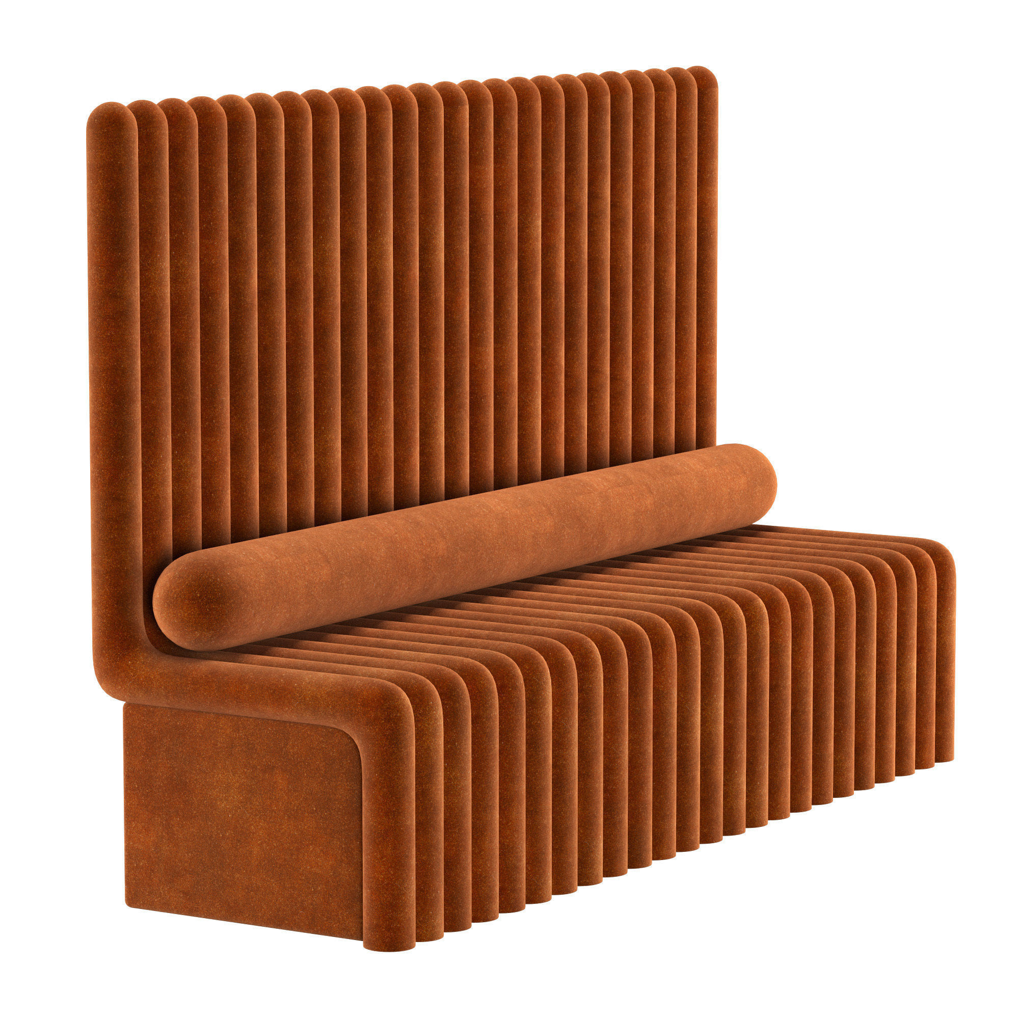 Lobby sofa orange 3D model_6