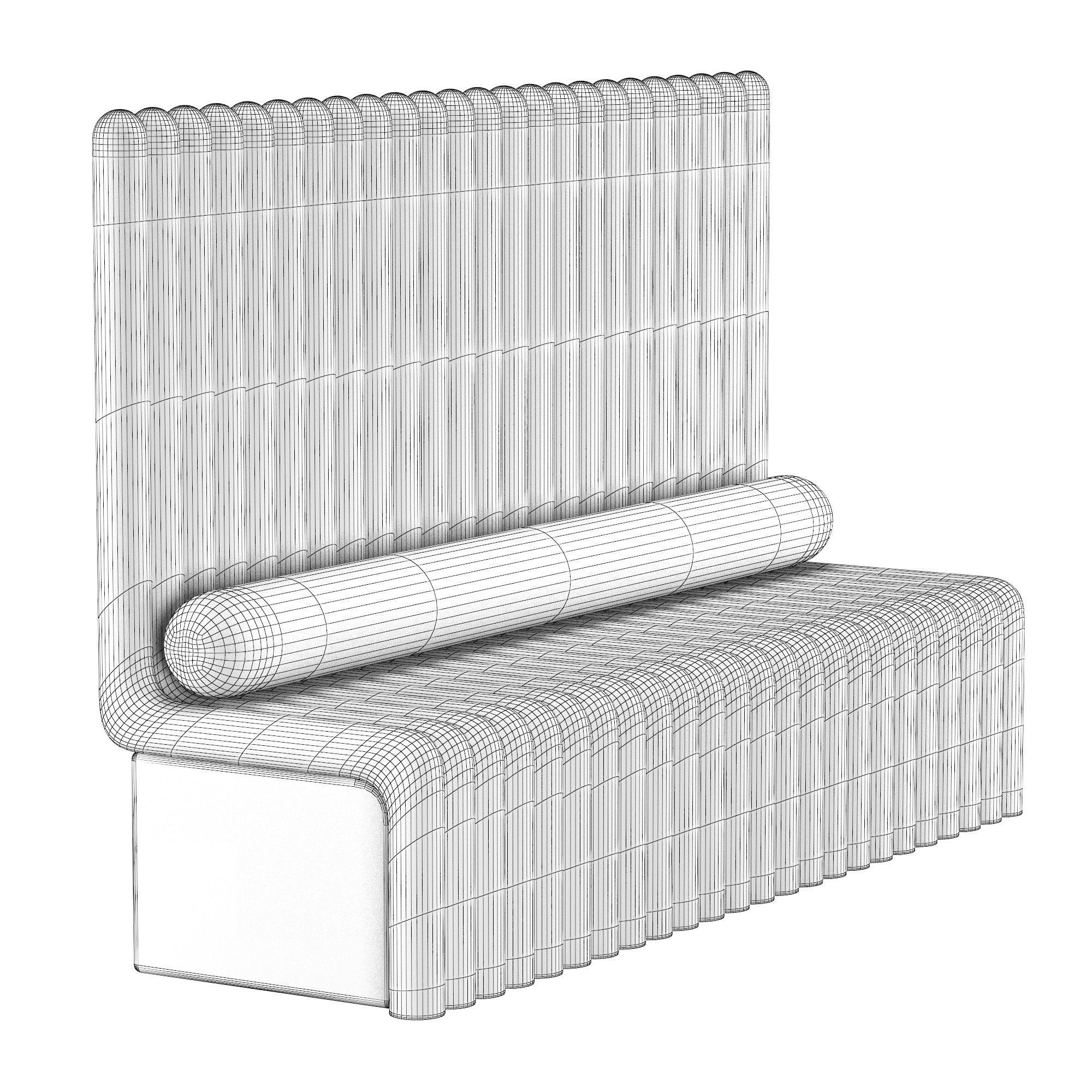 Lobby sofa orange 3D model_5