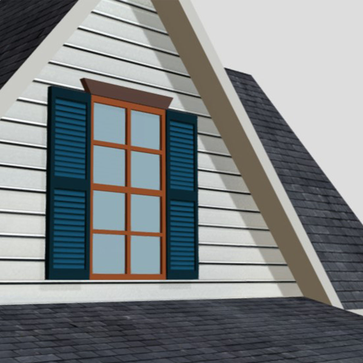 American Style Cottage - Town House Model Low-poly 3D model_5