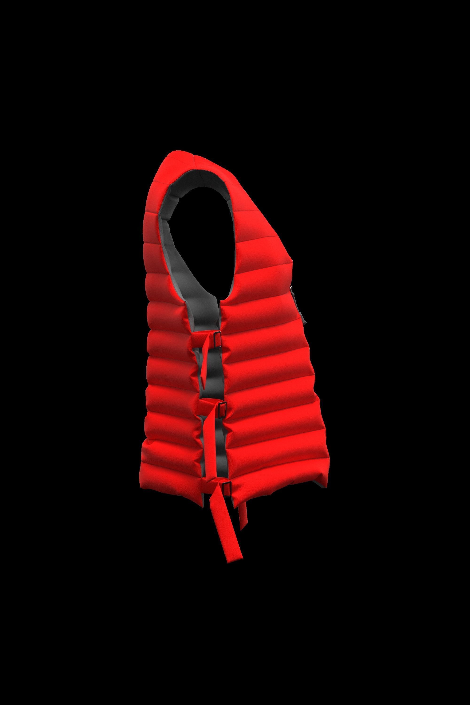Female puffer vest 3D model_10