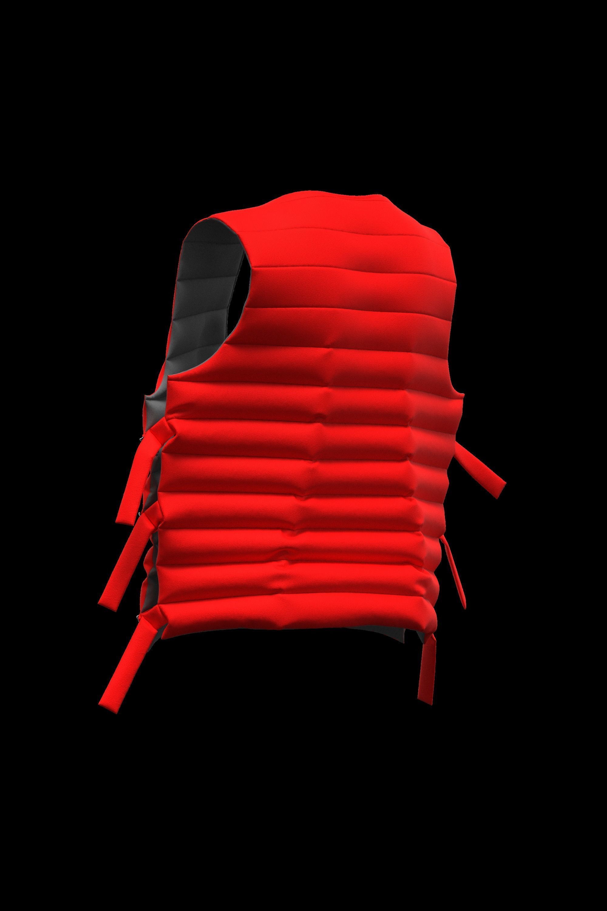 Female puffer vest 3D model_2