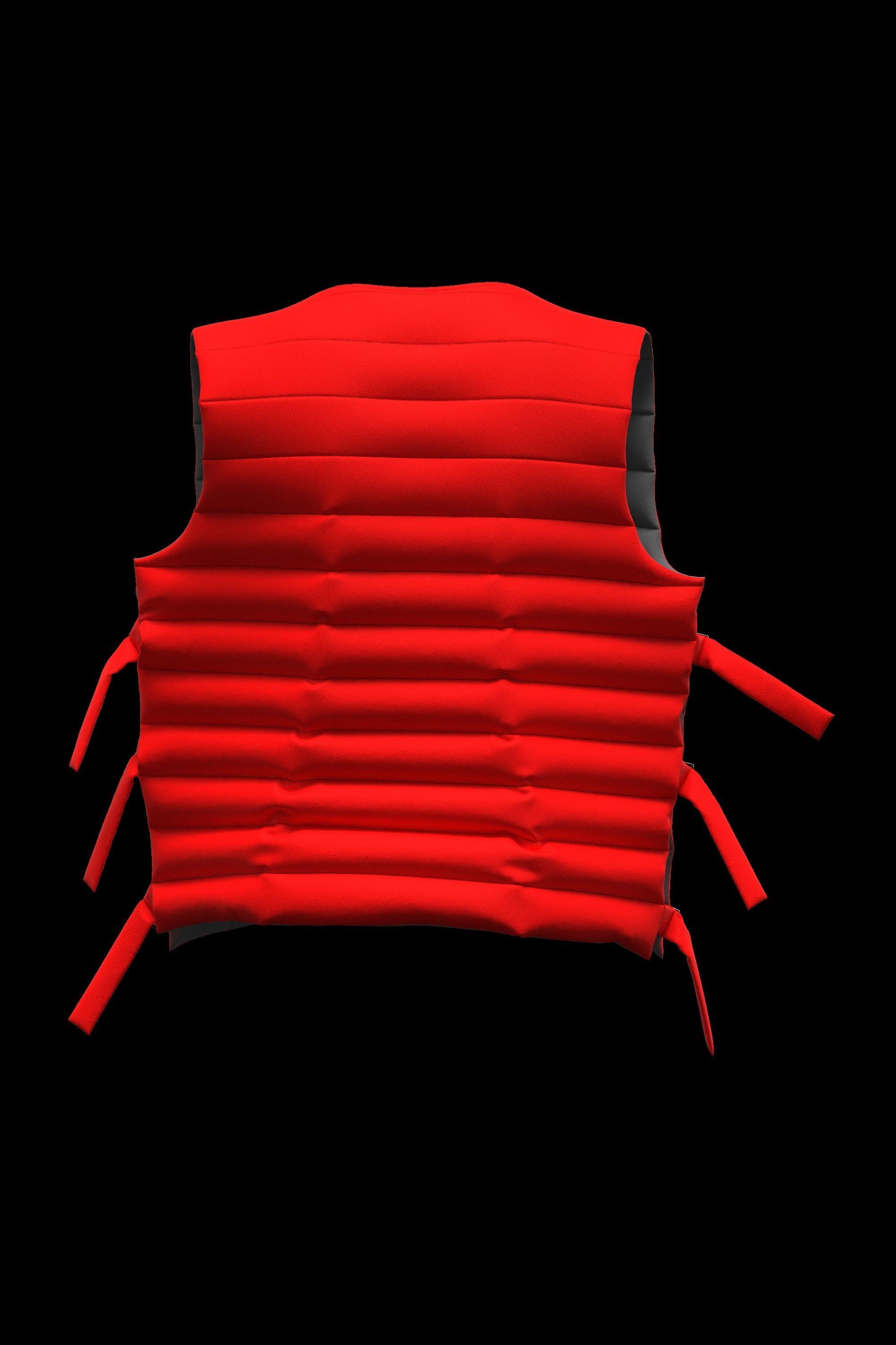 Female puffer vest 3D model_14
