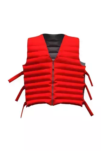 Female puffer vest 3D model