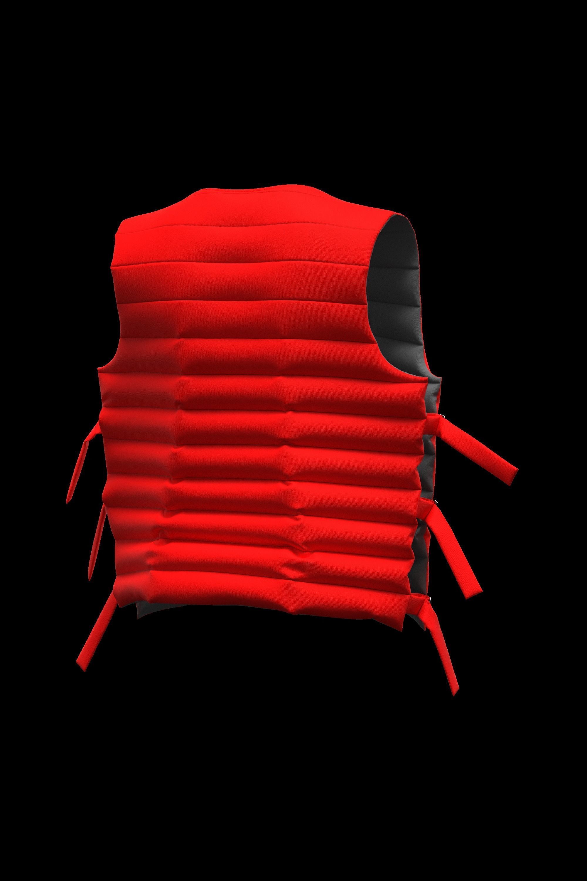 Female puffer vest 3D model_13