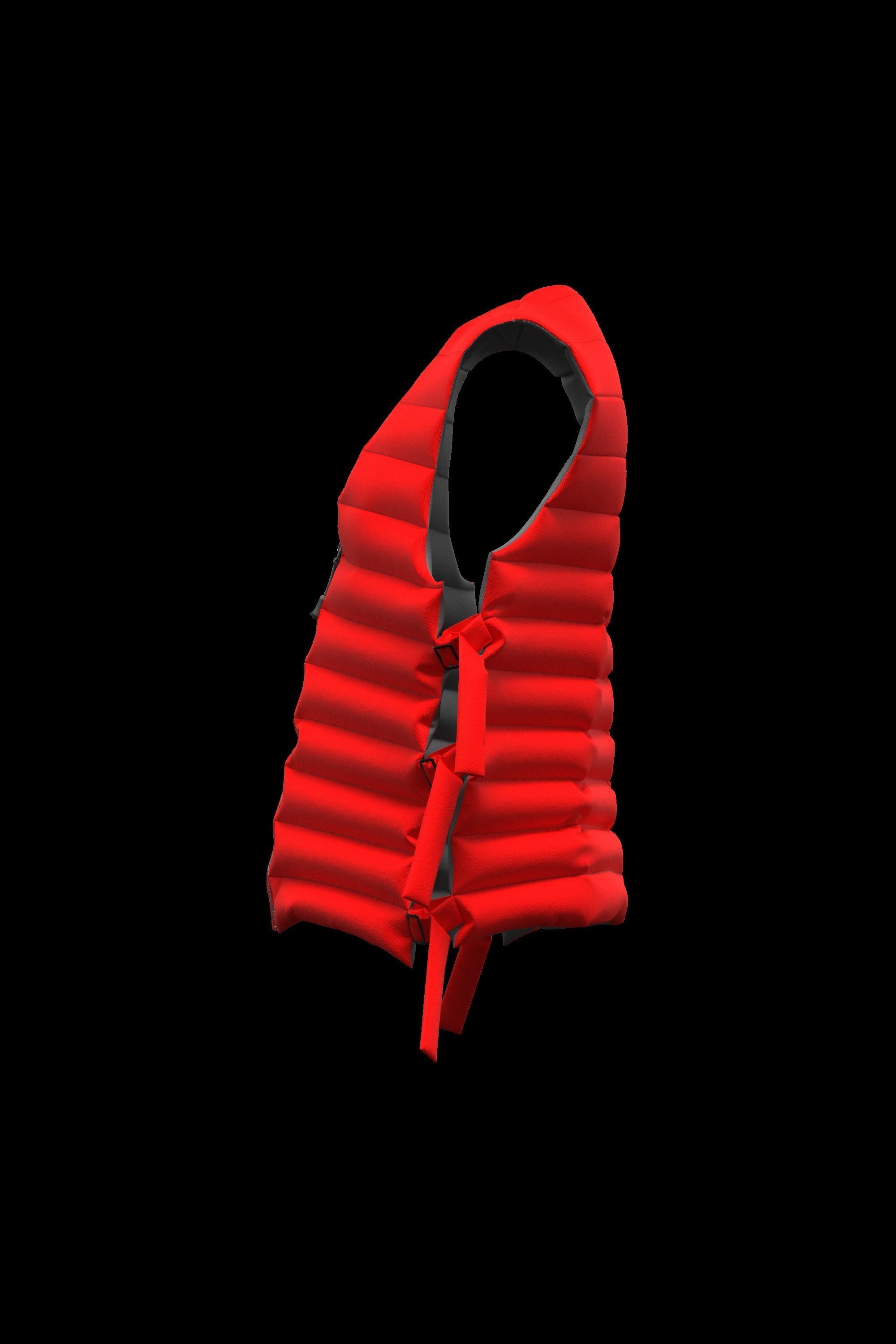 Female puffer vest 3D model_4