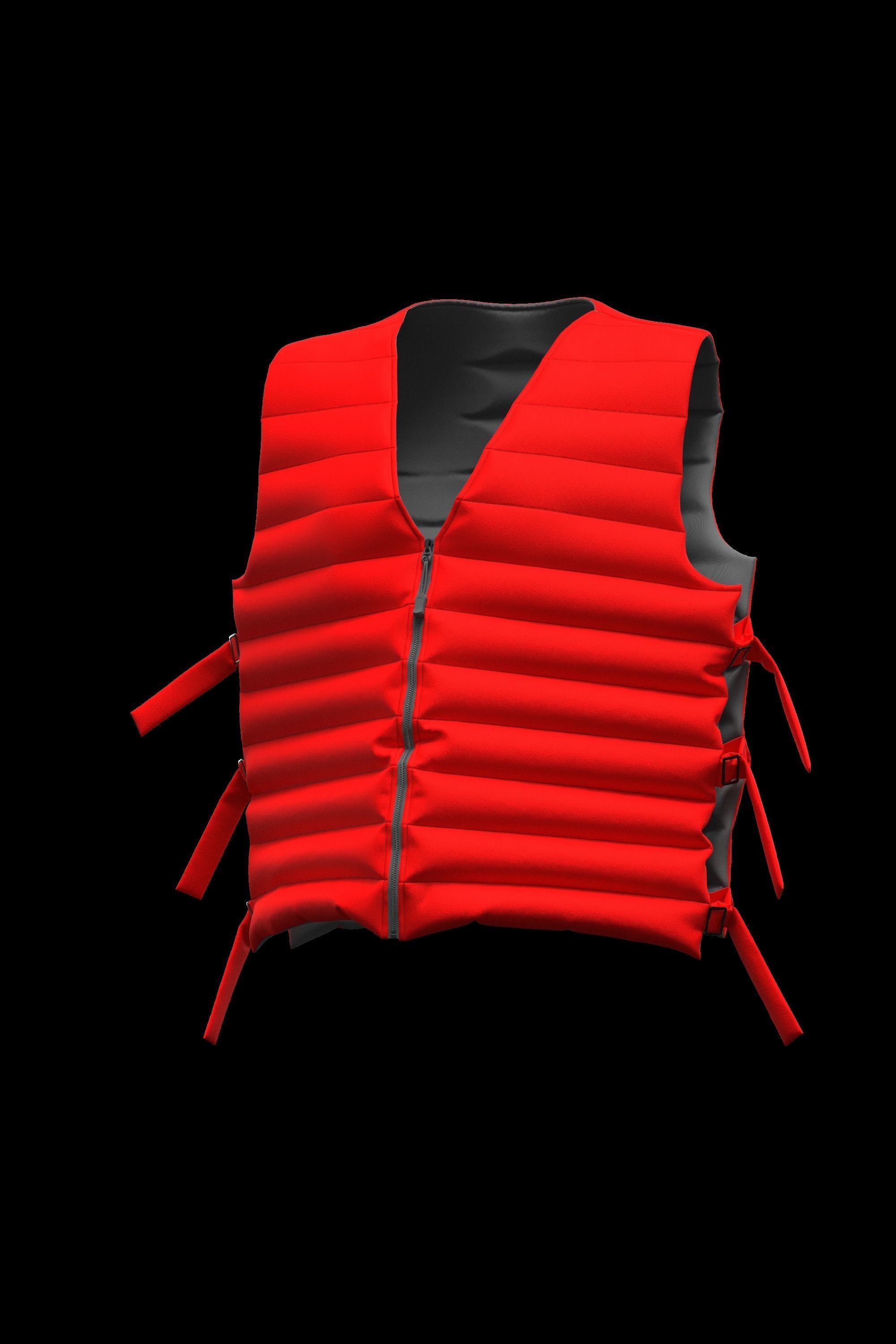 Female puffer vest 3D model_7