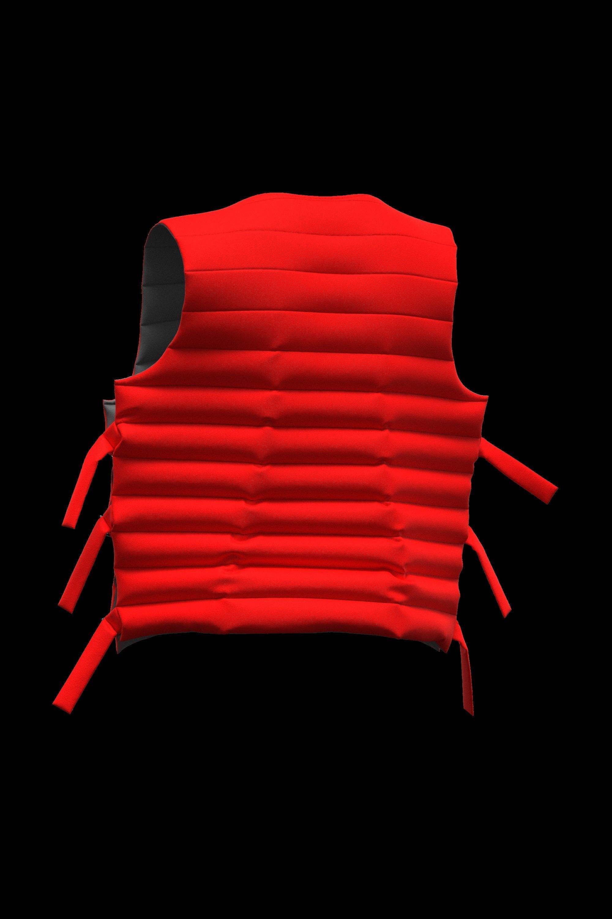 Female puffer vest 3D model_15