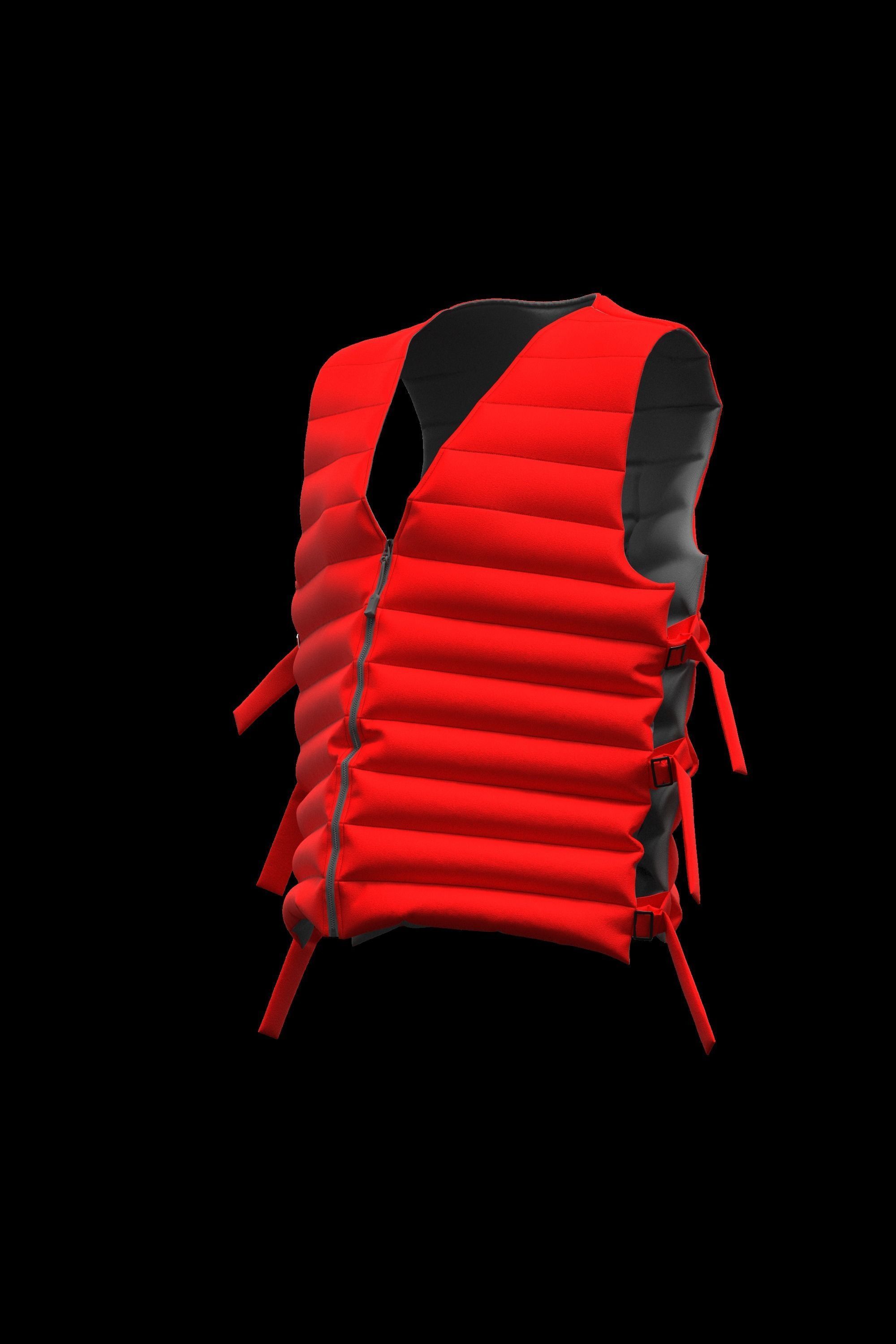 Female puffer vest 3D model_6