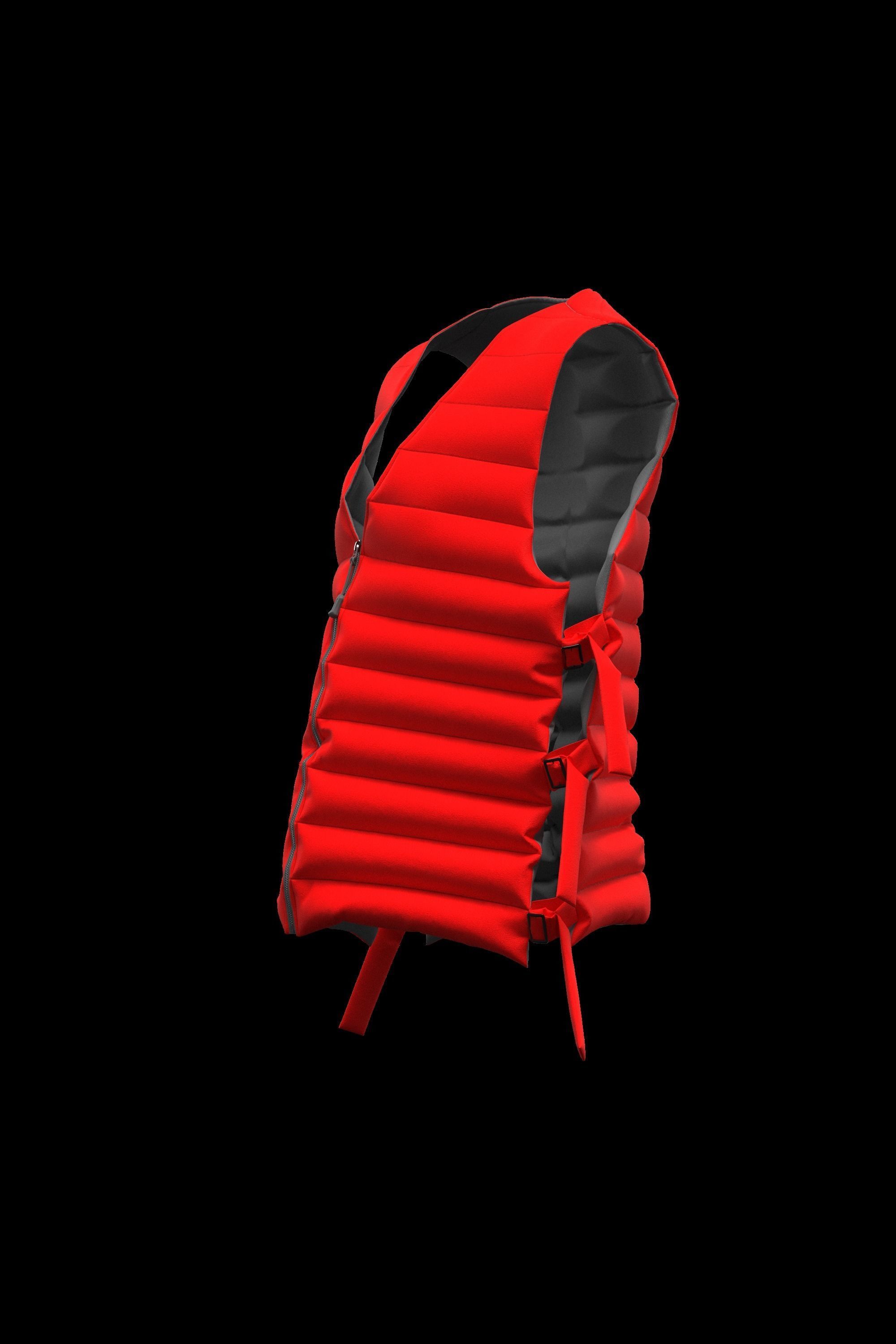 Female puffer vest 3D model_5