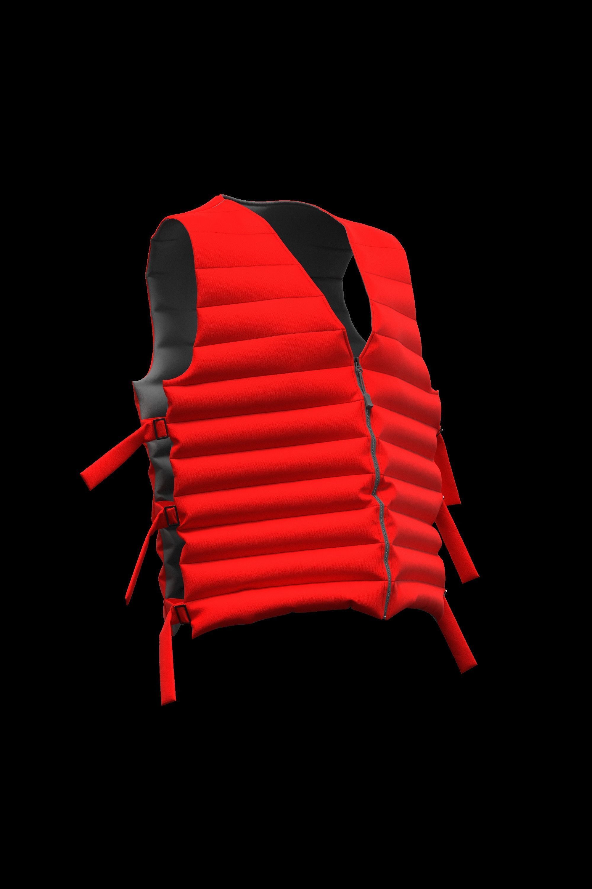Female puffer vest 3D model_8