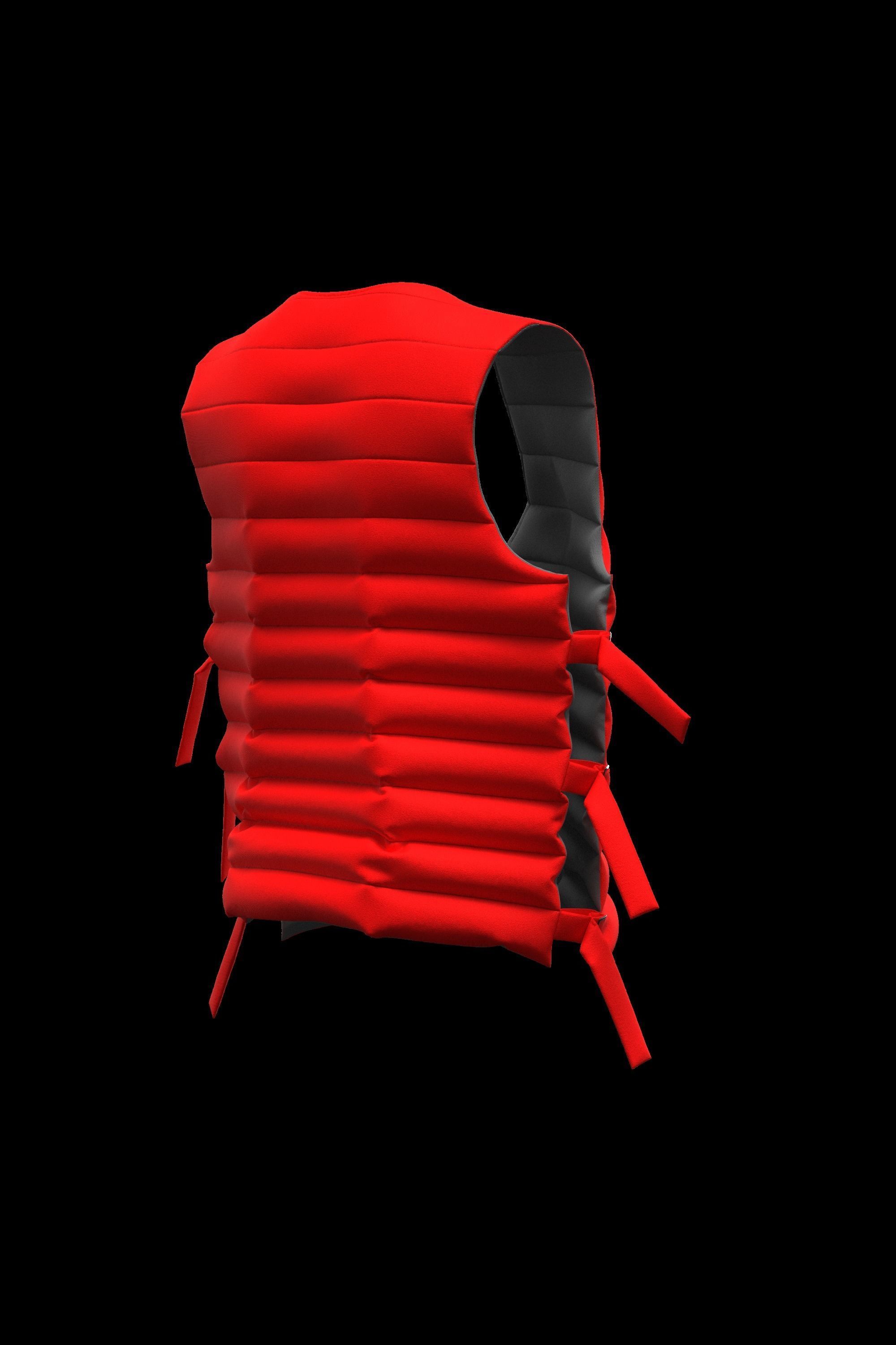 Female puffer vest 3D model_12