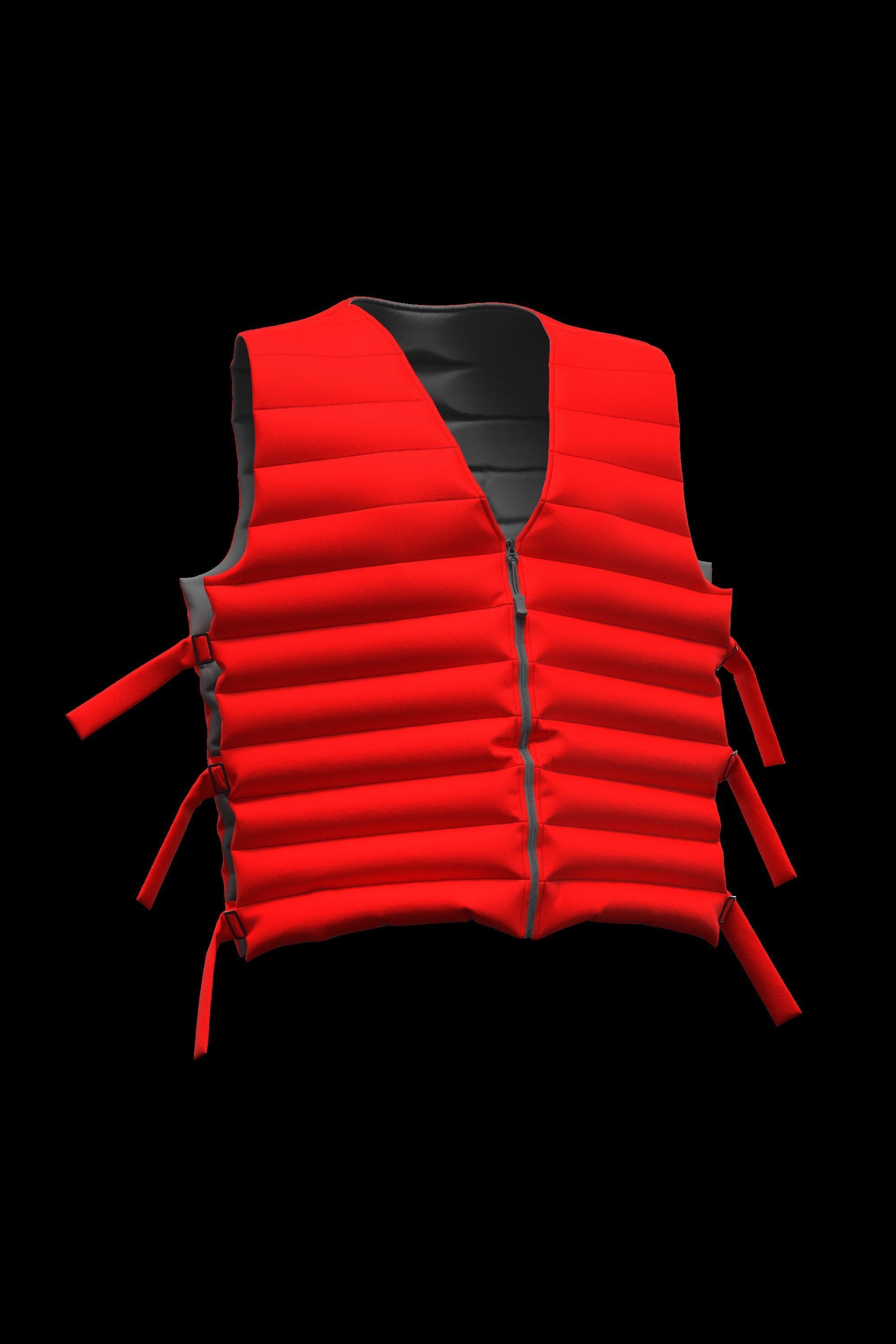 Female puffer vest 3D model_1