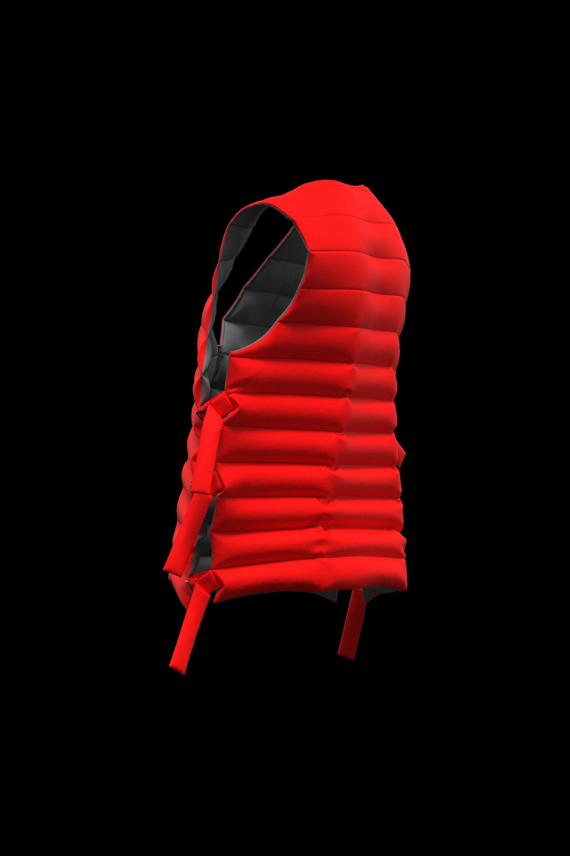 Female puffer vest 3D model_3