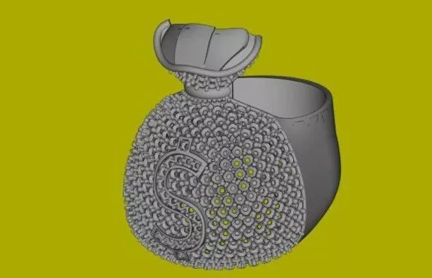 money bag Ring 3D print model