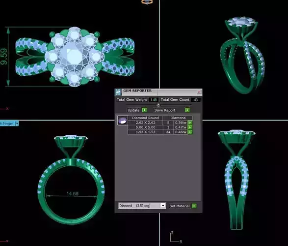 Women Halo Diamond Ring R24