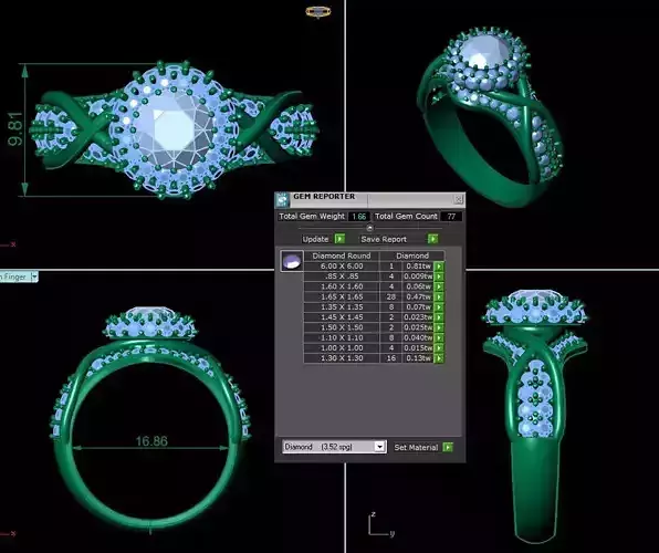 Creative Halo Diamond Ring R22