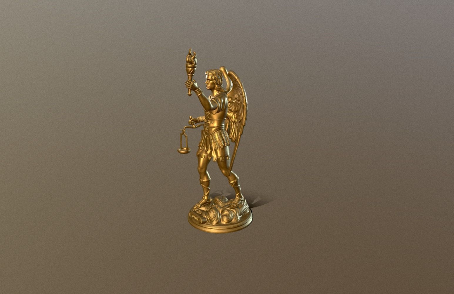 Statue of Archangel Uriel for 3D Printing 3D print model_6
