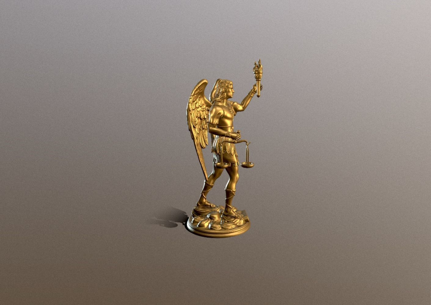Statue of Archangel Uriel for 3D Printing 3D print model_2