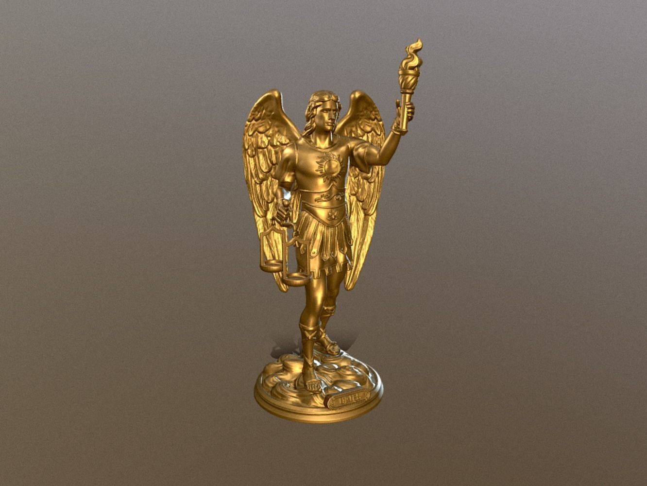 Statue of Archangel Uriel for 3D Printing 3D print model_8