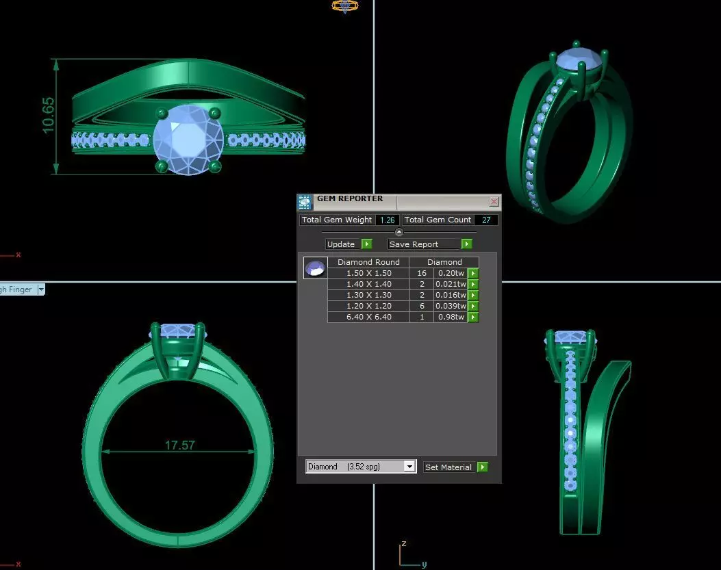Creative Solitaire Ring R16 3D print model_0