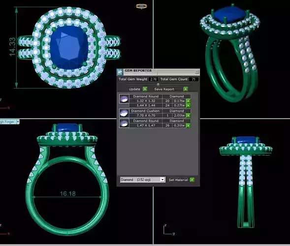 Side Stone Wedding Ring R20