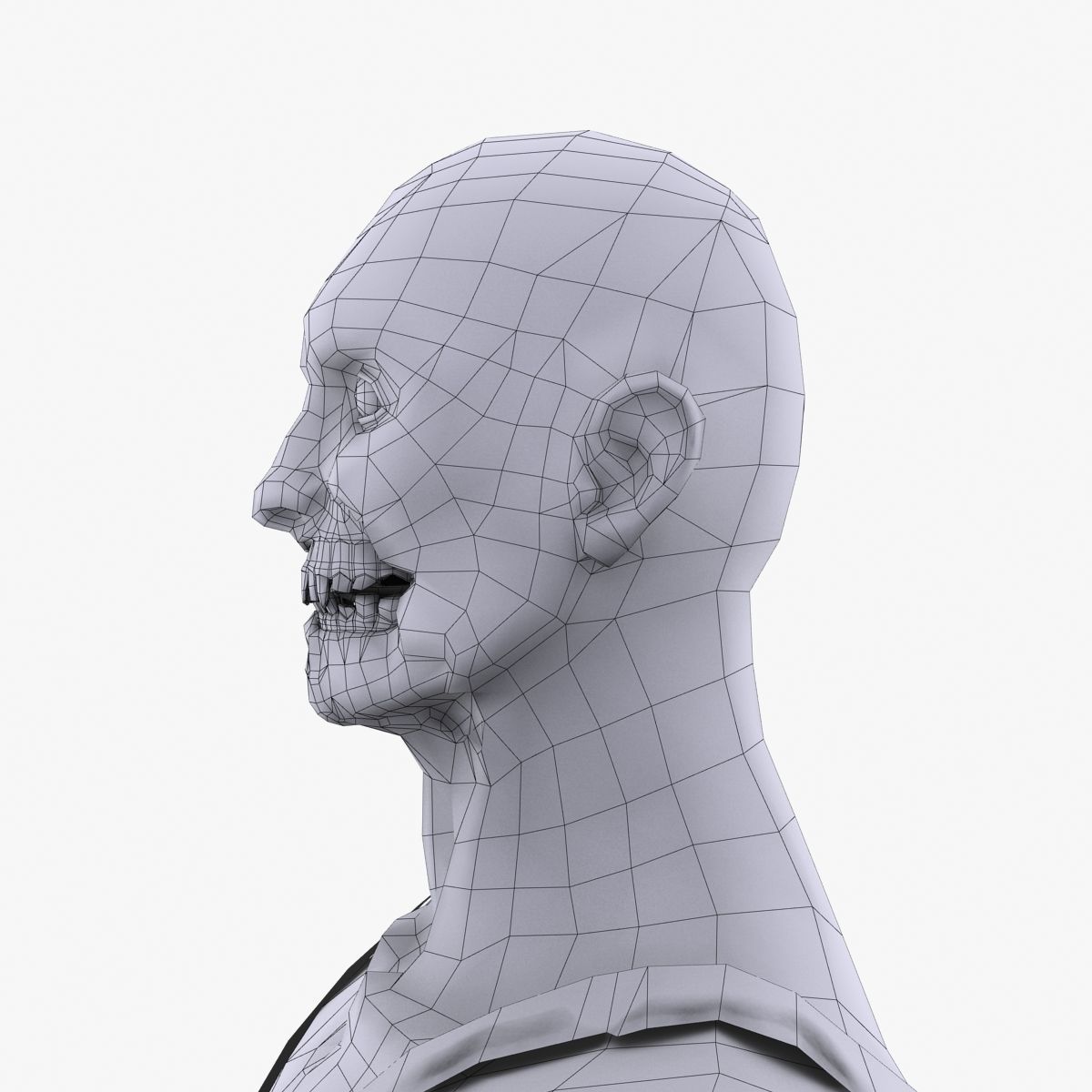 Urban scary withered zombie Low-poly 3D model_9