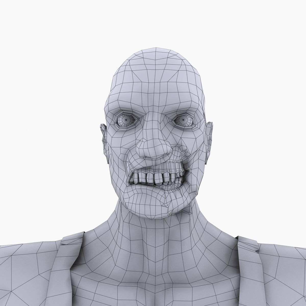 Urban scary withered zombie Low-poly 3D model_8