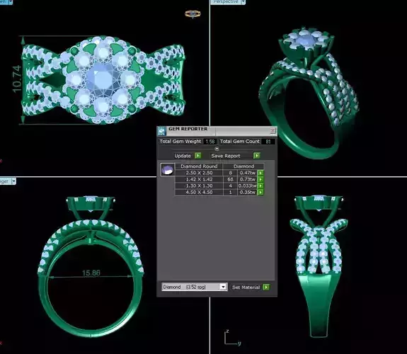 Halo Twist Diamond Ring R18