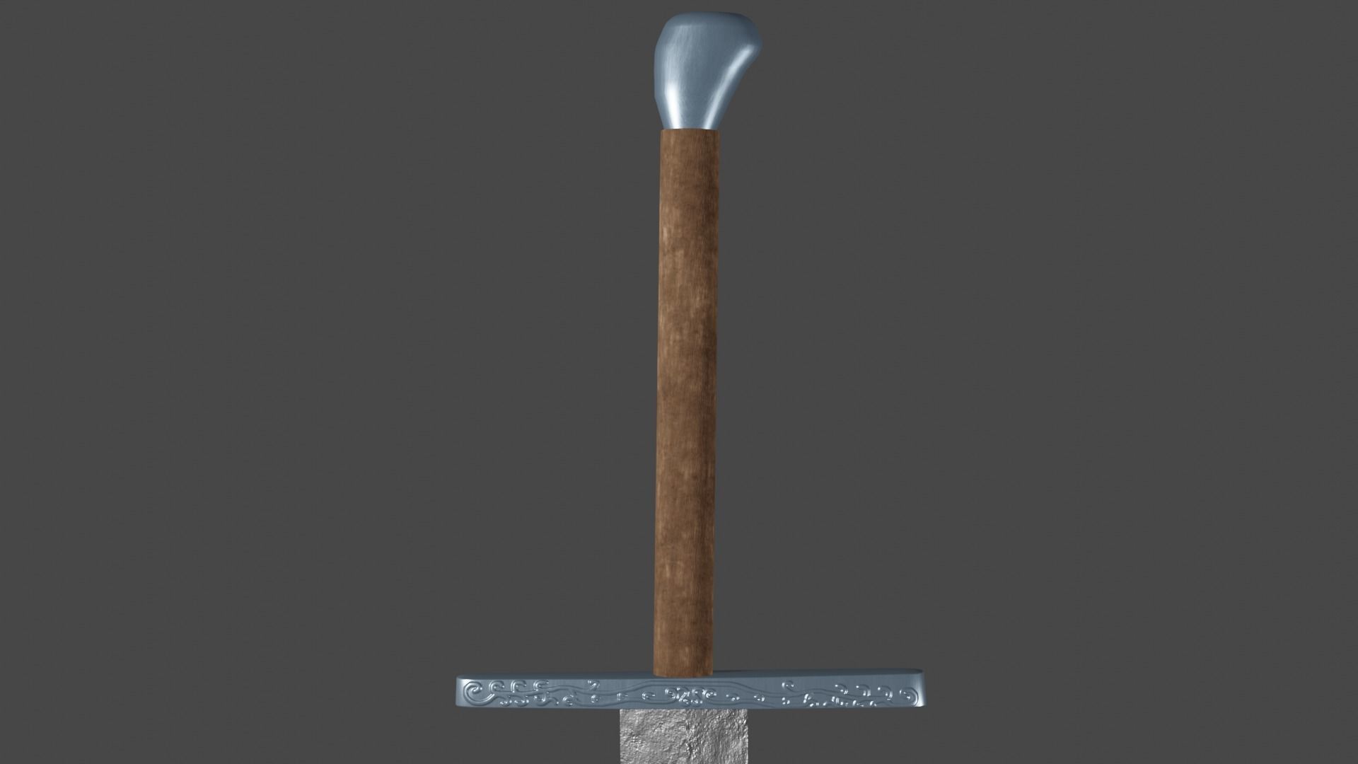 Gladius sword with Grossmesser handle Low-poly 3D model_8