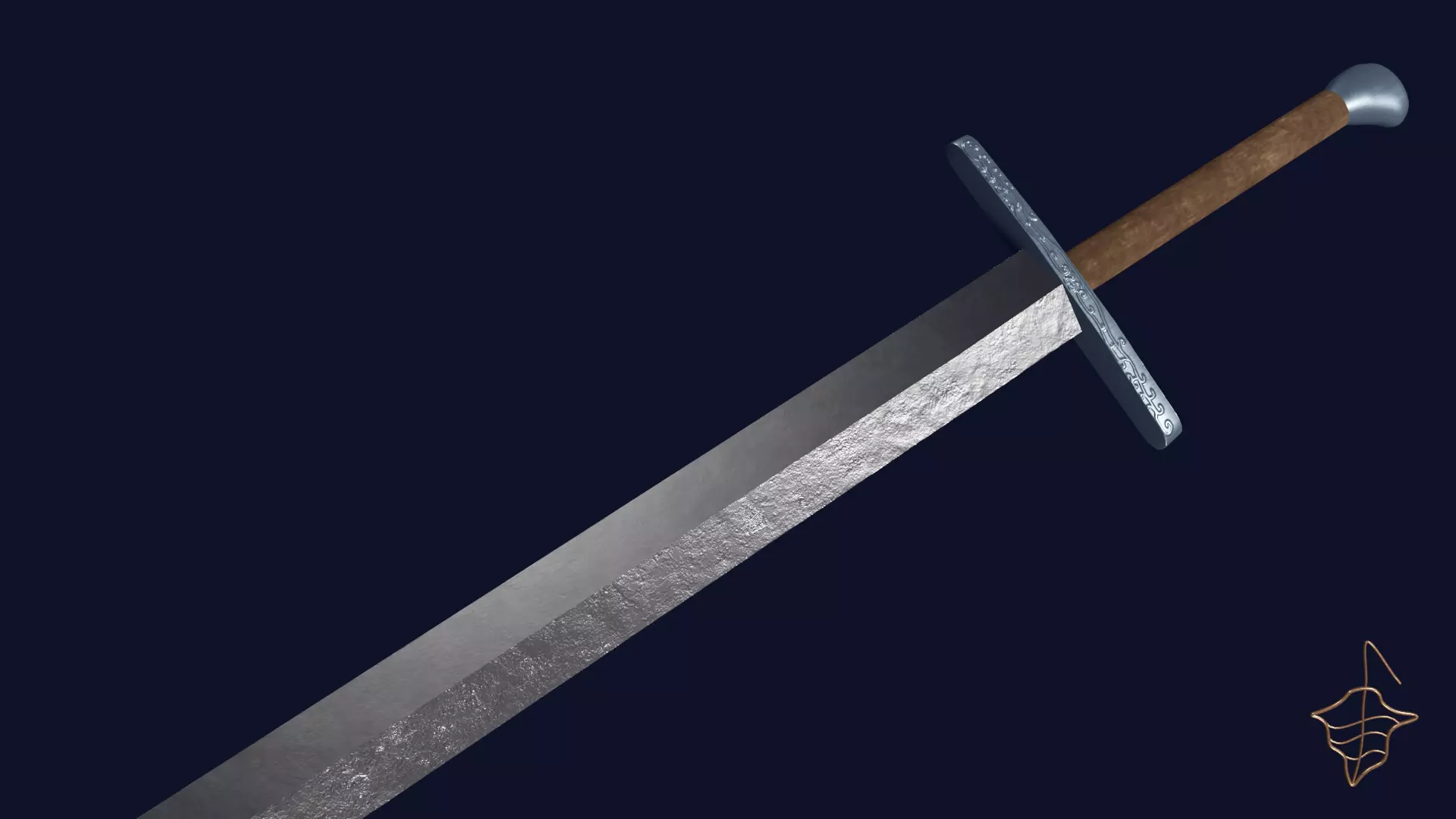 Gladius sword with Grossmesser handle Low-poly 3D model_0