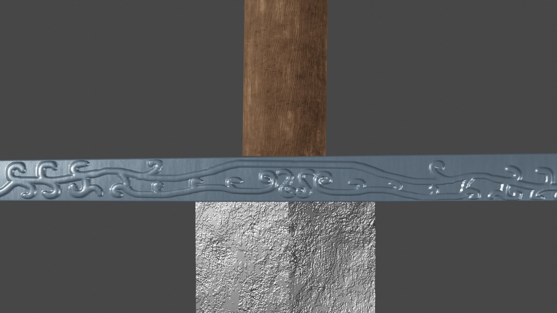 Gladius sword with Grossmesser handle Low-poly 3D model_9