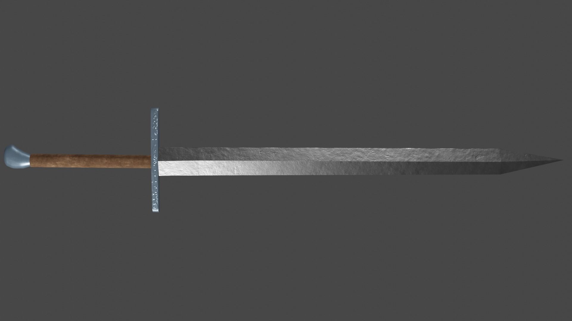 Gladius sword with Grossmesser handle Low-poly 3D model_5