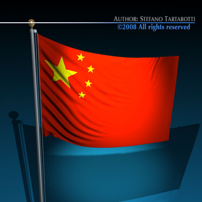 Flag China 3D model_2