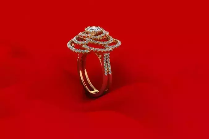 Women Flower Diamond Ring R18