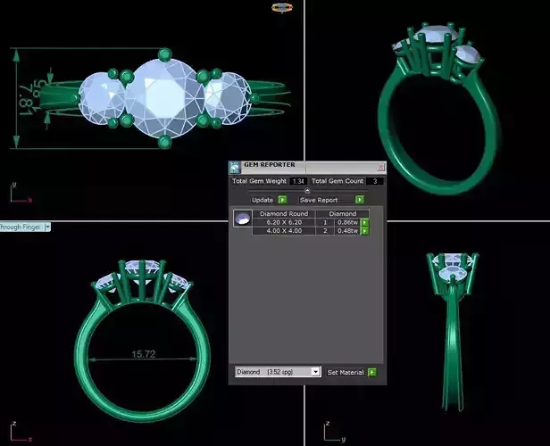 Three Stone Diamond Ring R18