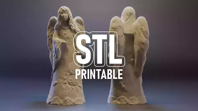 Angel Statue - STL printable 3D print model