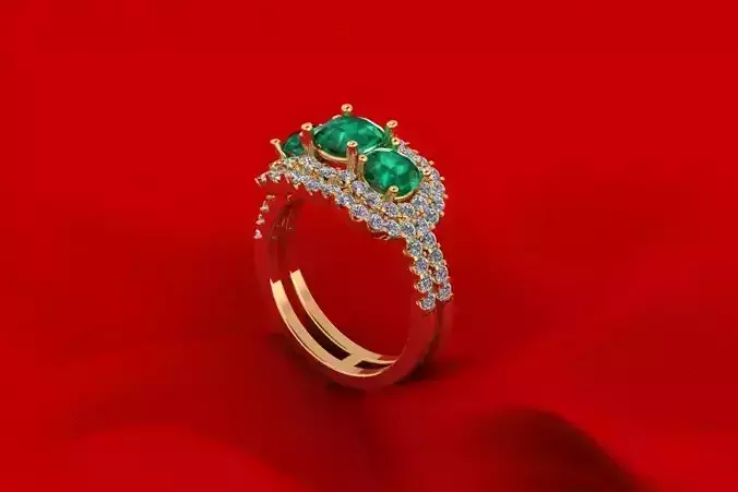 Three Stone Wedding Ring R16