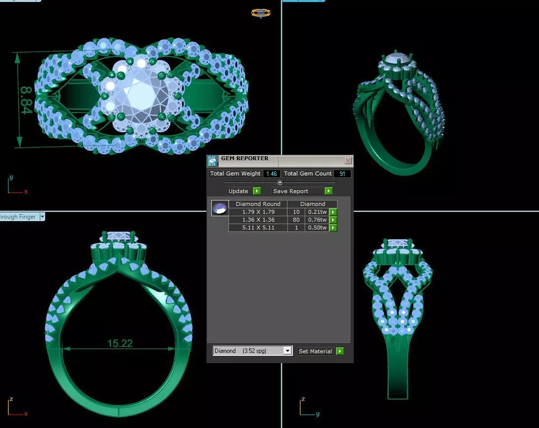 Twist Solitaire Ring R16 3D print model_0